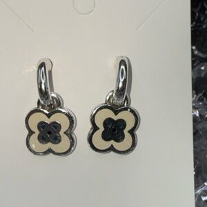 Brighton Silver and Cream Flower Earrings post back SS